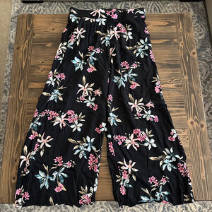 Women's TORRID Black Floral Wide Leg Pants Plus Size 0R